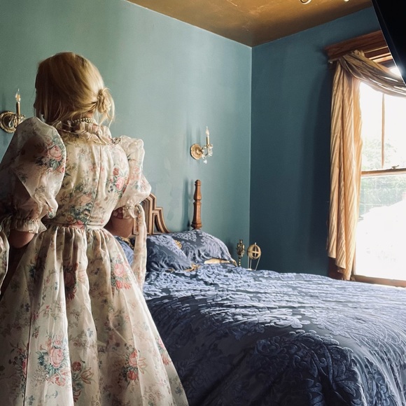 Selkie Floral Maxi Dress with Puff Sleeves - Picture 3 of 4